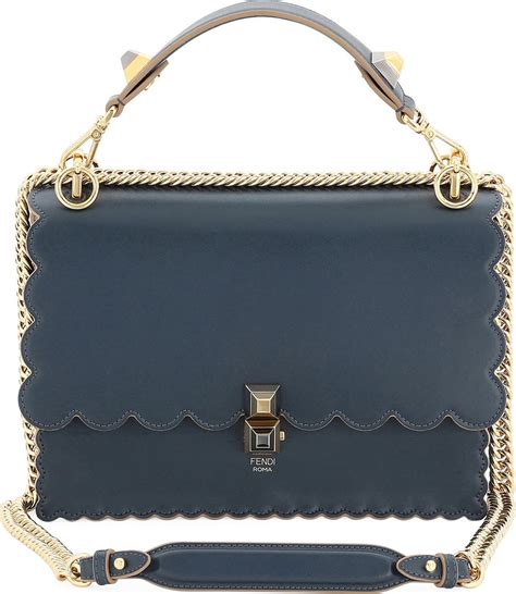 fendi kan i scallop trim bag|Fendi Kan I Scalloped Leather Top.